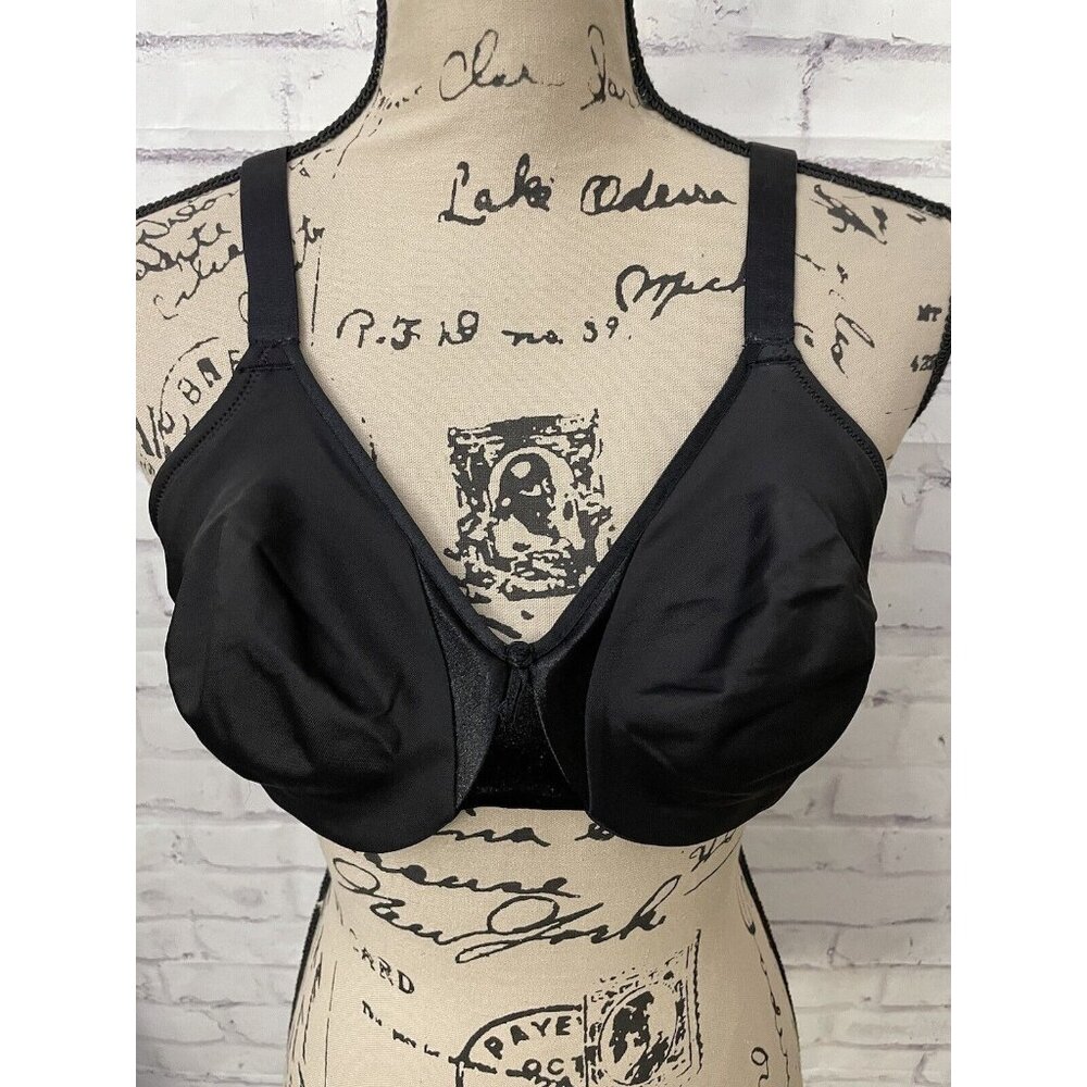 Olga Signature Style 5006 Cushioned Underwire Bra Satin Trim Black Size‎ 38C